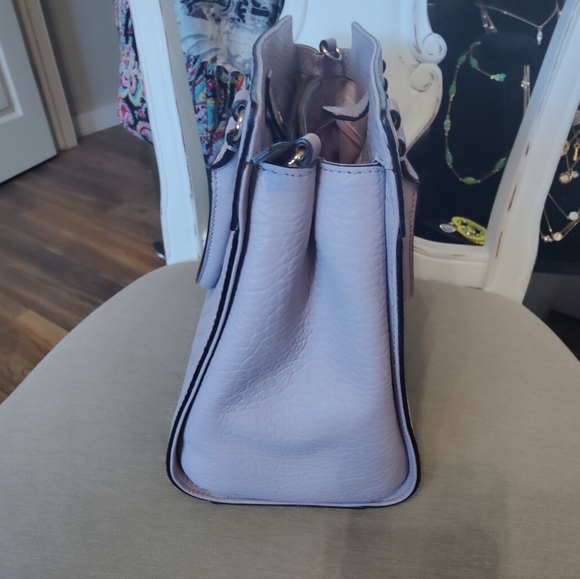 Kate Spade lilac laser cut lattice front shoulder bag with silver hardware - Picture 6 of 16